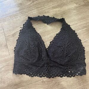 Black Lace Halter Bralette